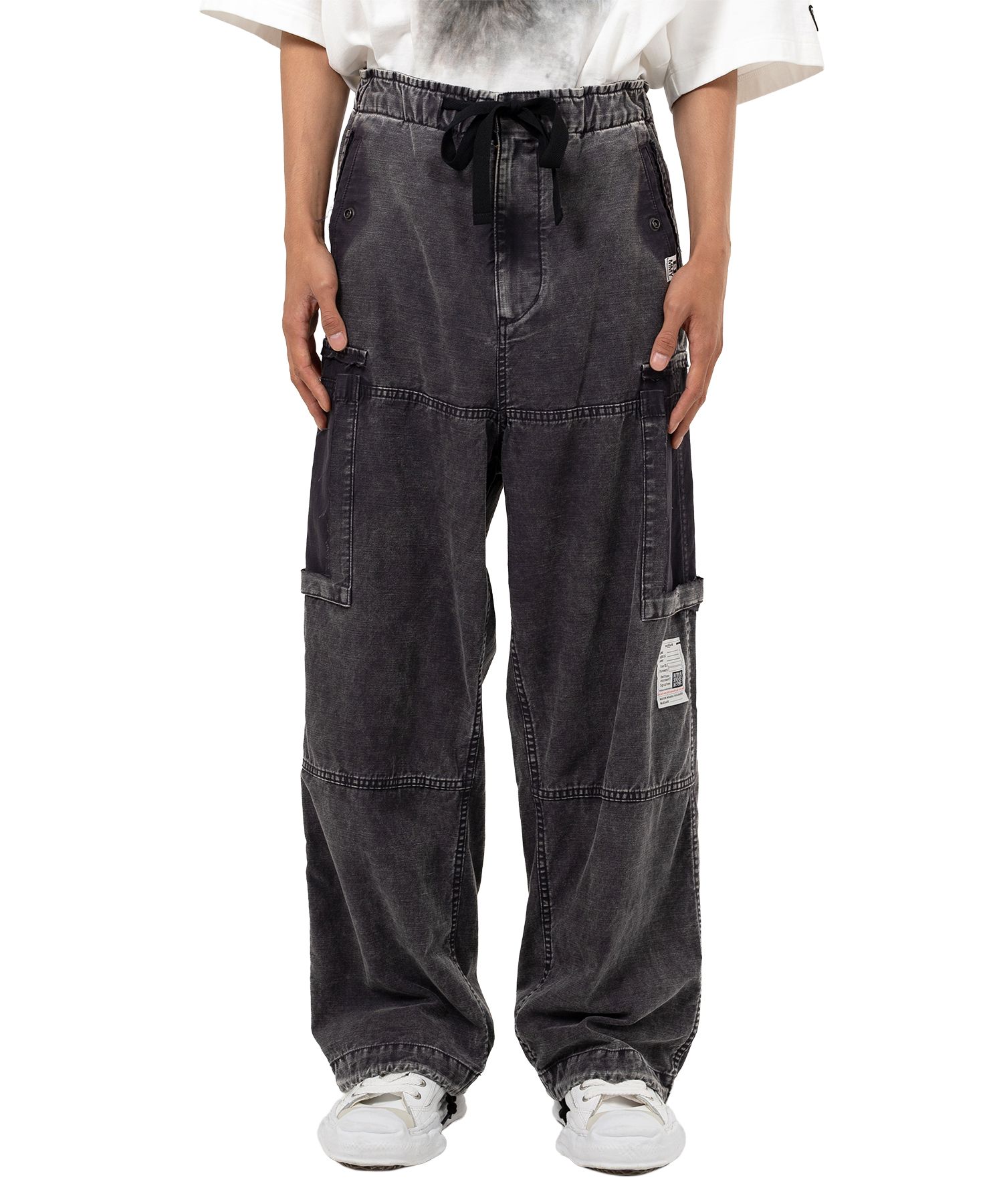 Cotton Satin Cargo Pants